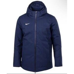 Mens Size M Nike Parka Jacket 550 Down Winter Full Zip Hooded Blue DJ6526-419
